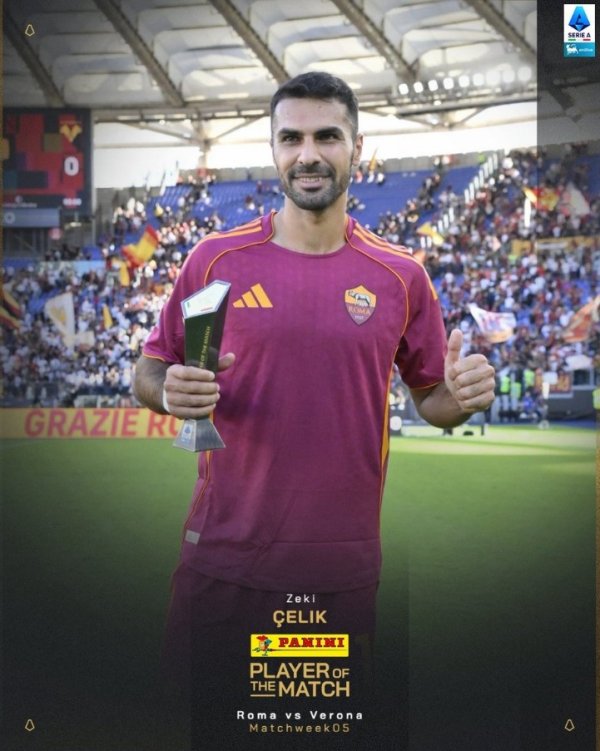 切利克：我很高兴首次获得全场最佳球员，罗马希望赢得所有赛事