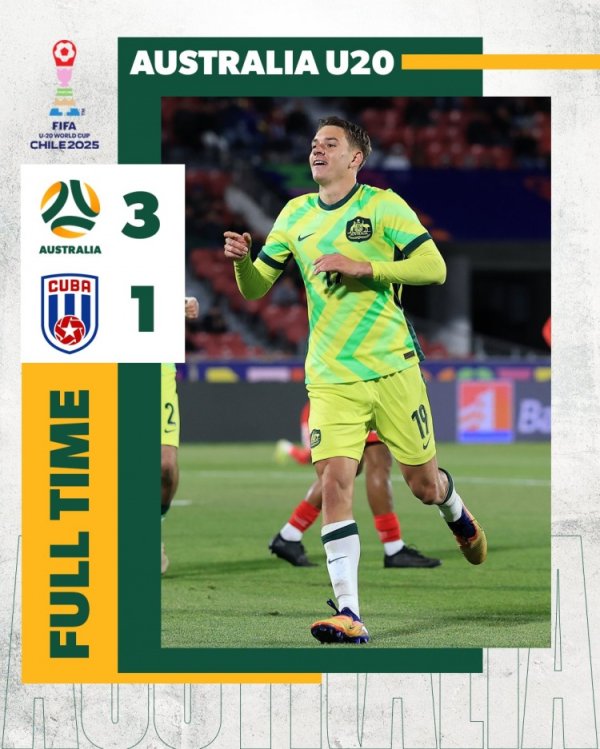 世青赛澳大利亚3-1战胜古巴，排名小组第三位⚽古巴垫底出局