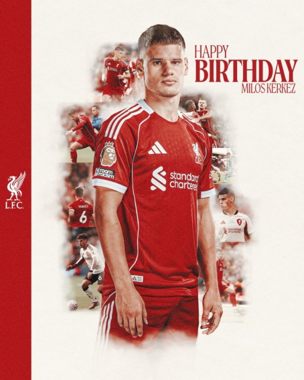 利物浦官方祝凯尔凯兹22岁生日快乐，加盟以来出战15场打进1球